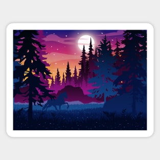 Colorful fantasy magical landscape Sticker